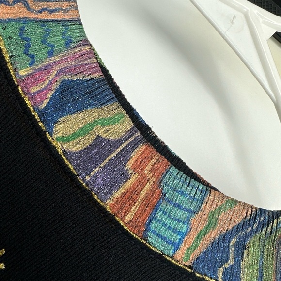 Sweatshirt Art to Wear USA Women’s Large Black Y2K VTG 80’s Upcycled Horses - Picture 3 of 6